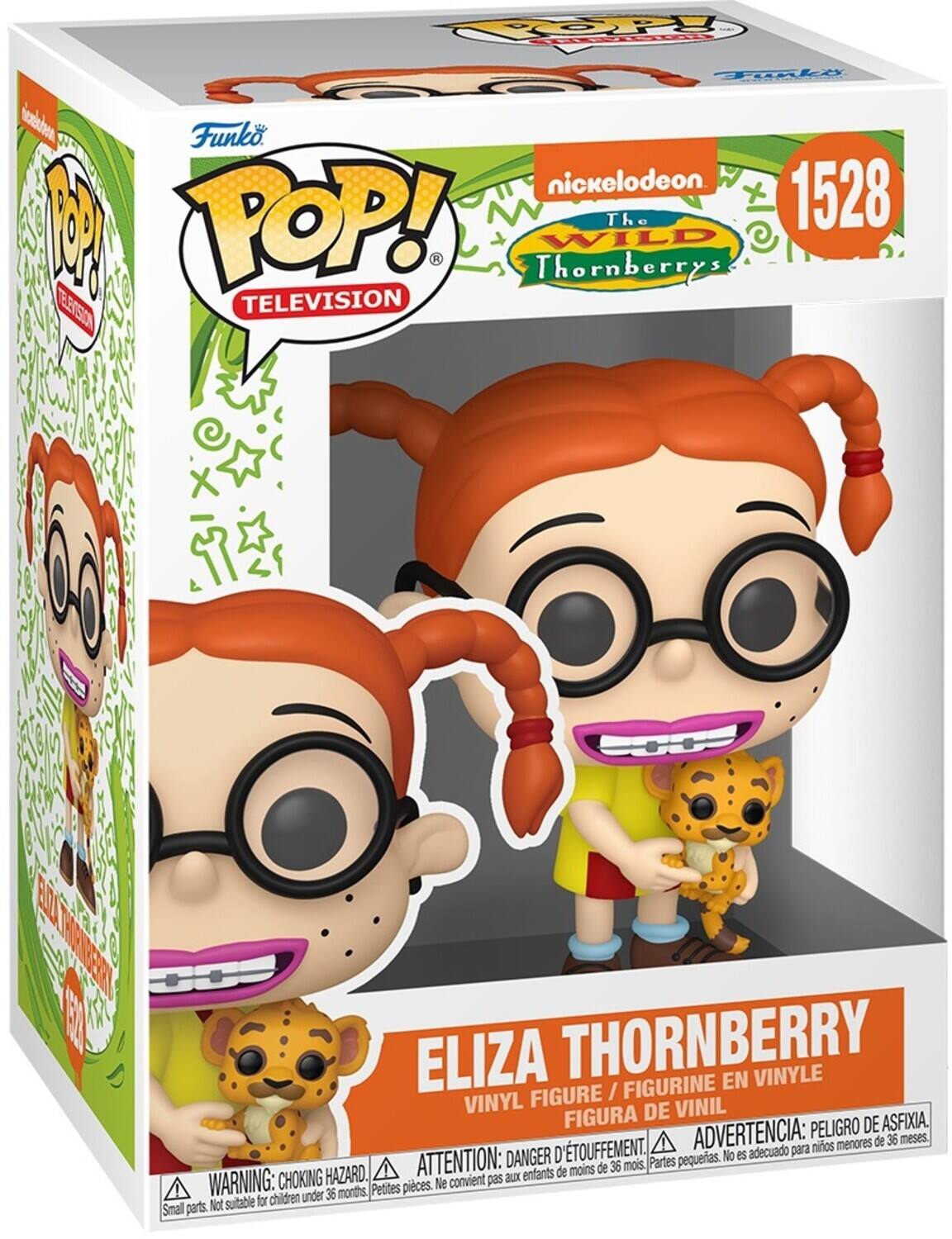 COP h | Tnle ealahea Funko. WE nickelodeon 1528 POP! N The 9 Thornberrys WILD TEEGSION TELEVISION ELIZA THORNBERRY EN VINYLE FIGURE / FIGURINE VINYL DE VINIL FIGURA PELIGRO DE ASFIXIA. TOUFFEMENT. ADVERTENCIA: para nios menores de 36 meses. DANGER D pequeas. No es adecuado HAZARD. ATTENTION: aux enfants de moins de 36 mois. Partes WARNING: CHOKING Petites pieces. Ne convient pas children under 36 months Not suitable for Smal parts.