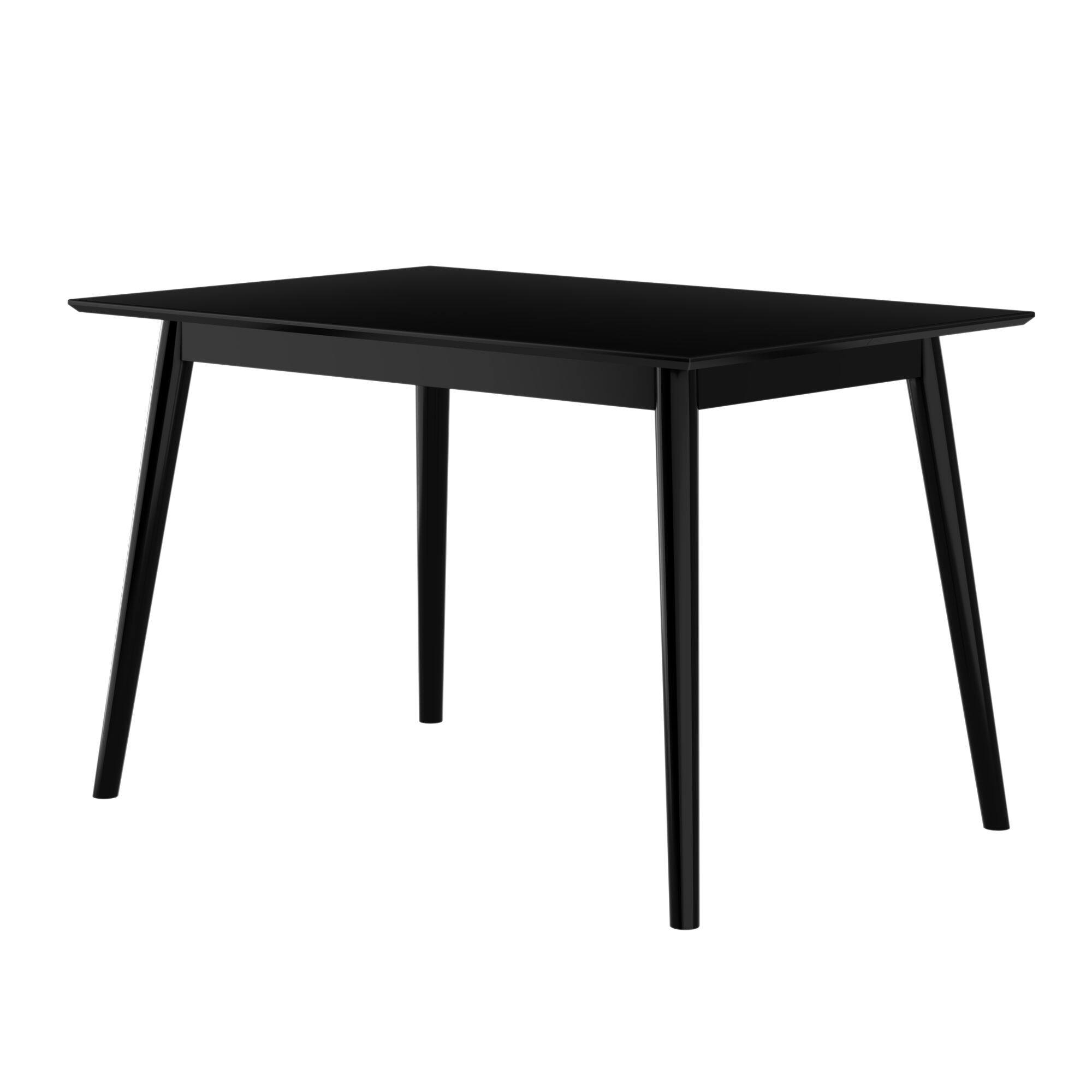 Alt View 2. Plank+Beam - Mid-Century Modern Rectangular Dining Table - Pine (48in / 1220mm), Black - Black.