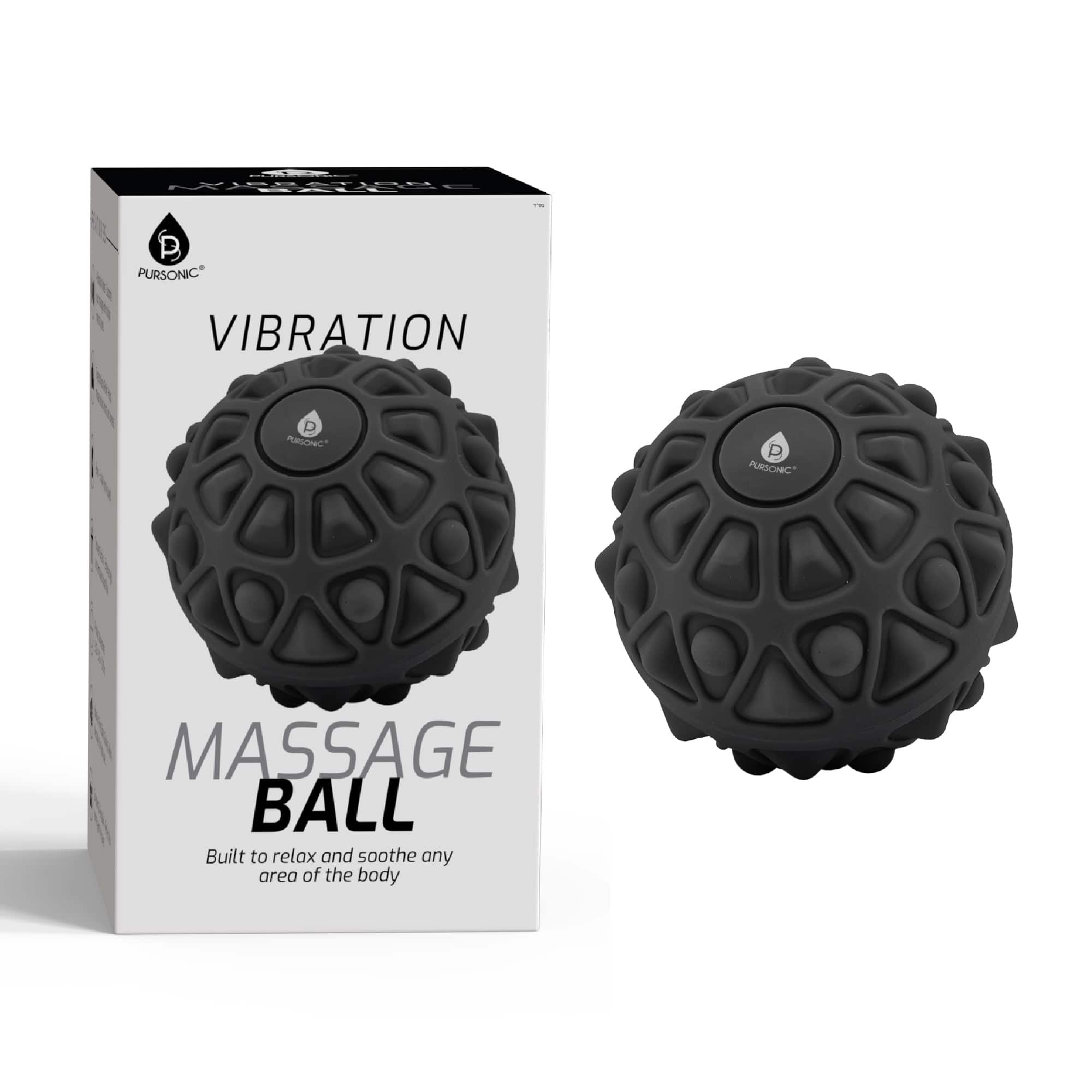 Pursonic 2-Pack Vibrating Massage Balls  Double the Power for Deep Muscle Relief - Black