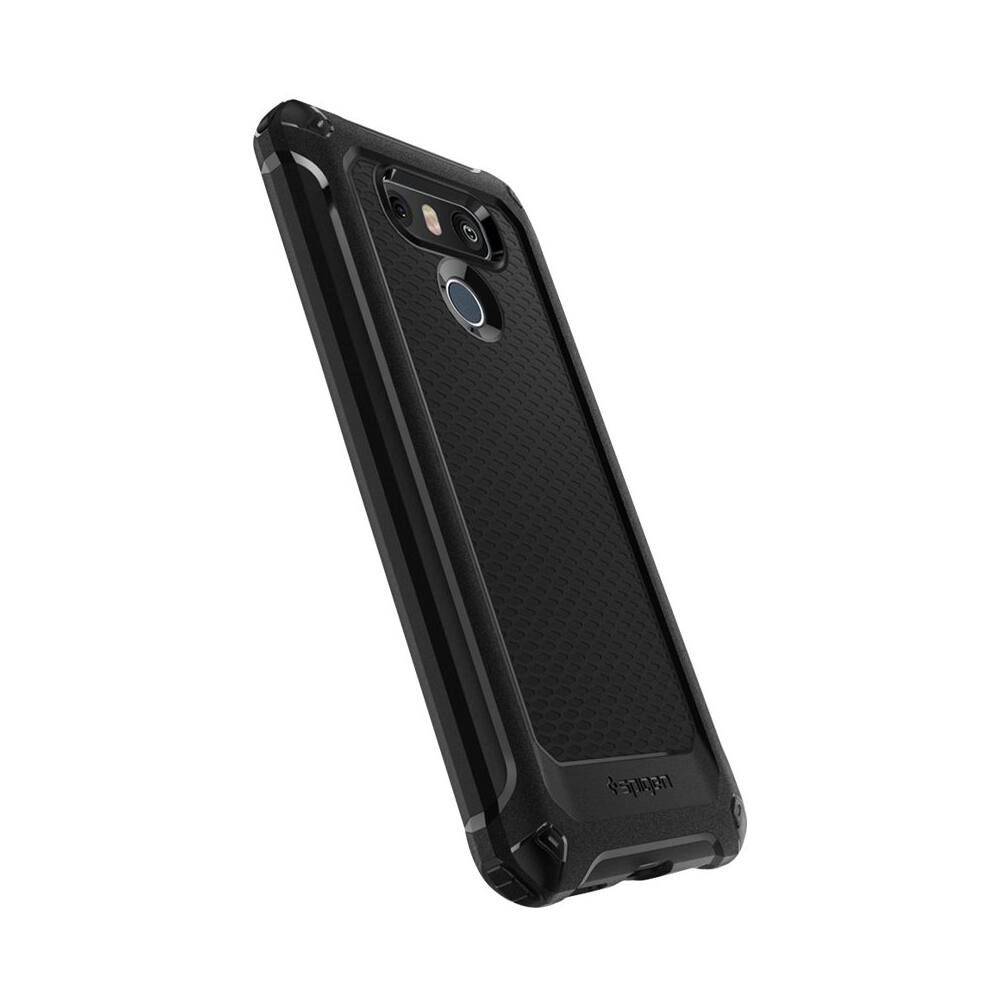 Front. Spigen - Rugged Armor Extra Case for LG G6 - Black.