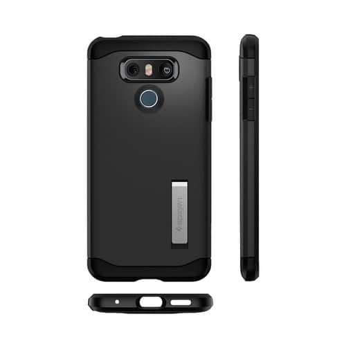 Spigen - Slim Armor Case for LG G6 - Black - Larger Front