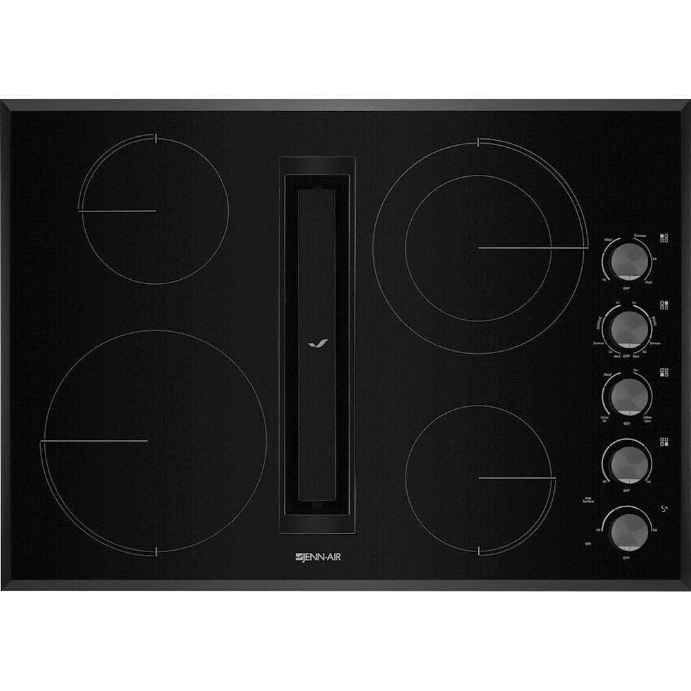Front. JennAir - JX3 Euro-Style 30" Built-In Electric Cooktop - Black.