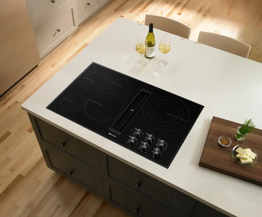 Alt View 16. JennAir - JX3 Euro-Style 36" Built-In Electric Cooktop - Black.
