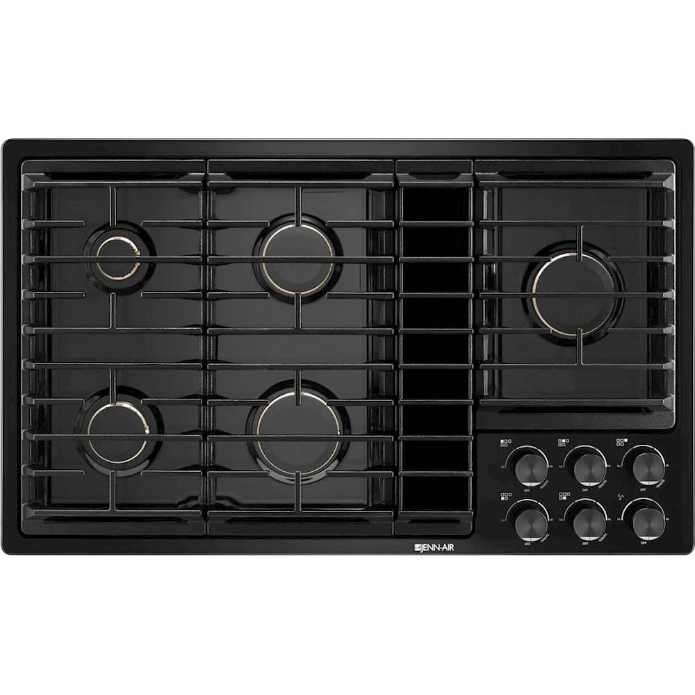 JennAir - 36" Built-In Gas Cooktop - Black - Front_Zoom