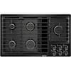 Front. JennAir - 36" Built-In Gas Cooktop - Black.