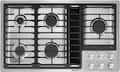 JennAir - 36 in. Wide 5 Burner Gas Cooktop - Stainless Steel