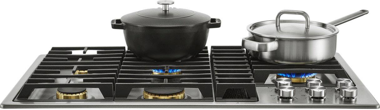 Alt View 11. JennAir - 36" Gas Cooktop - Stainless Steel.