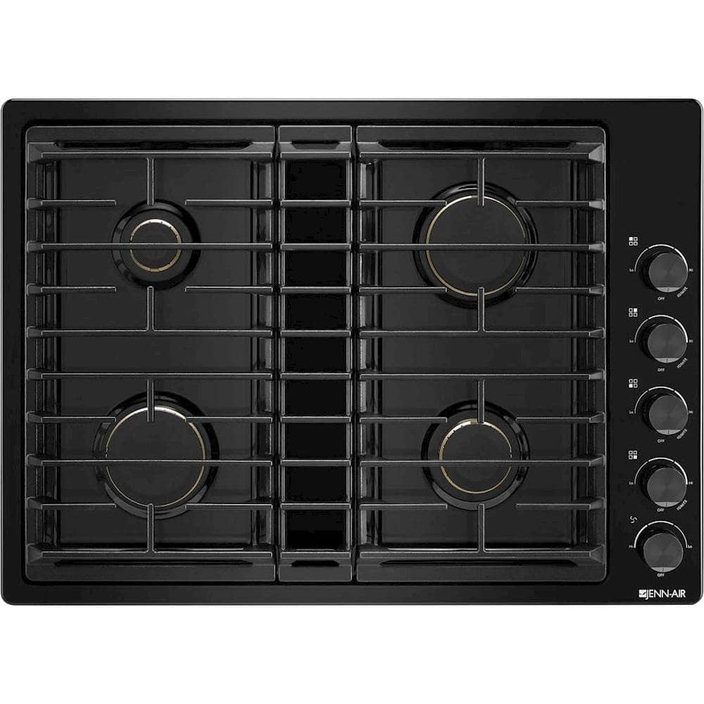 Front. JennAir - 30" Built-In Gas Cooktop - Black.