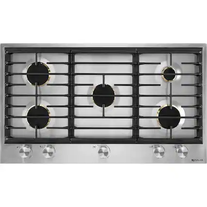 Front. JennAir - 36" Built-In Gas Cooktop - Stainless steel.