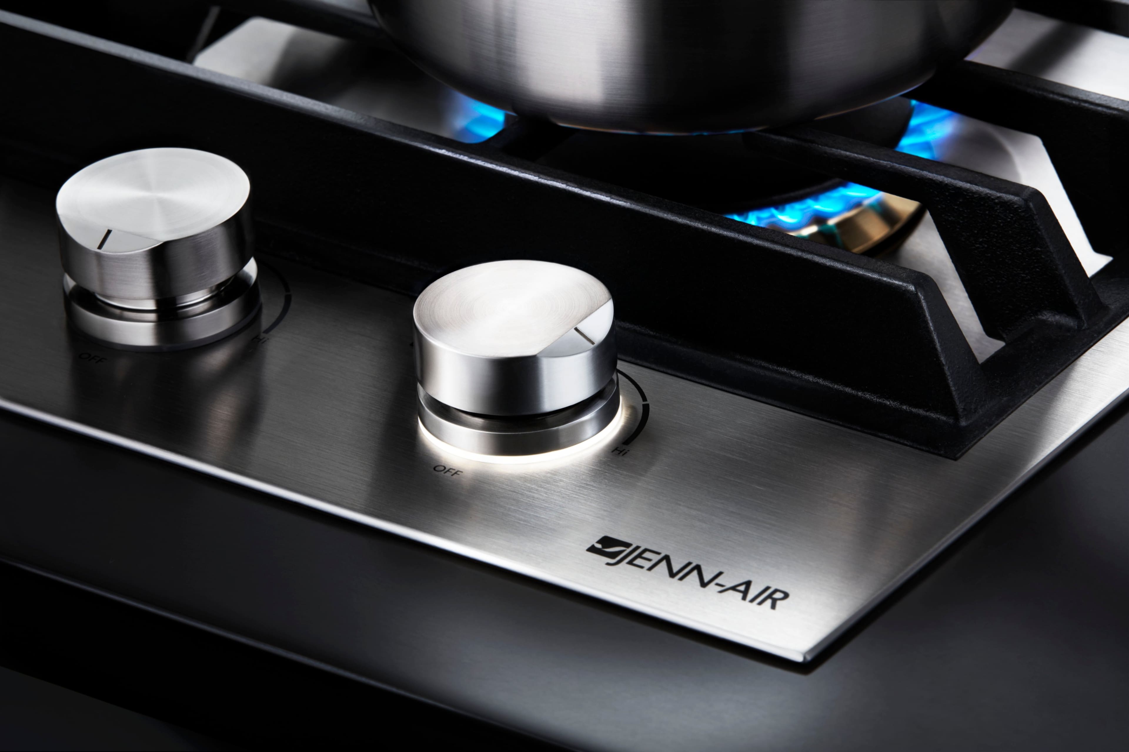 Alt View 15. JennAir - 36" Built-In Gas Cooktop - Stainless steel.