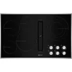 Front. JennAir - JX3 Euro-Style 36" Built-In Electric Cooktop - Black stainless steel.