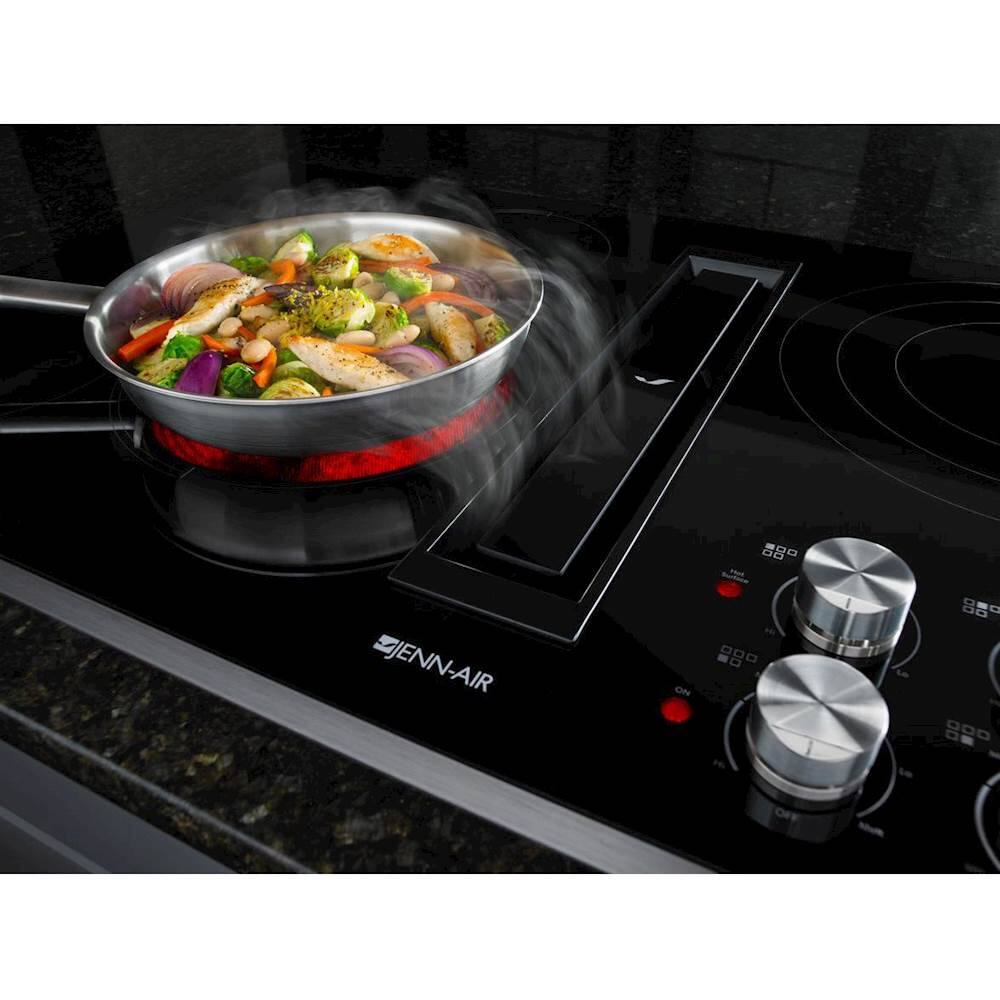 Alt View 12. JennAir - JX3 Euro-Style 36" Built-In Electric Cooktop - Black stainless steel.