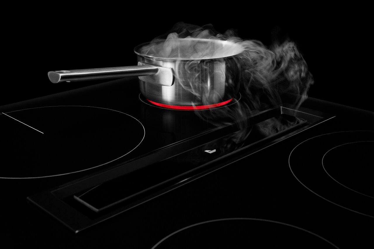 Alt View 15. JennAir - JX3 Euro-Style 36" Built-In Electric Cooktop - Black stainless steel.