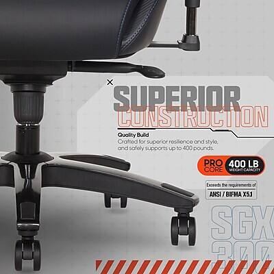 SUPERIOR CONSTRUCTION  
Quality Build  
Crafted for superior resilience and style, and safely supports up to 400 pounds.  

PRO 400 LB CORE WEIGHT CAPACITY  
Exceeds the requirements of ANSI / BIFMA X5.1 SGX 300
