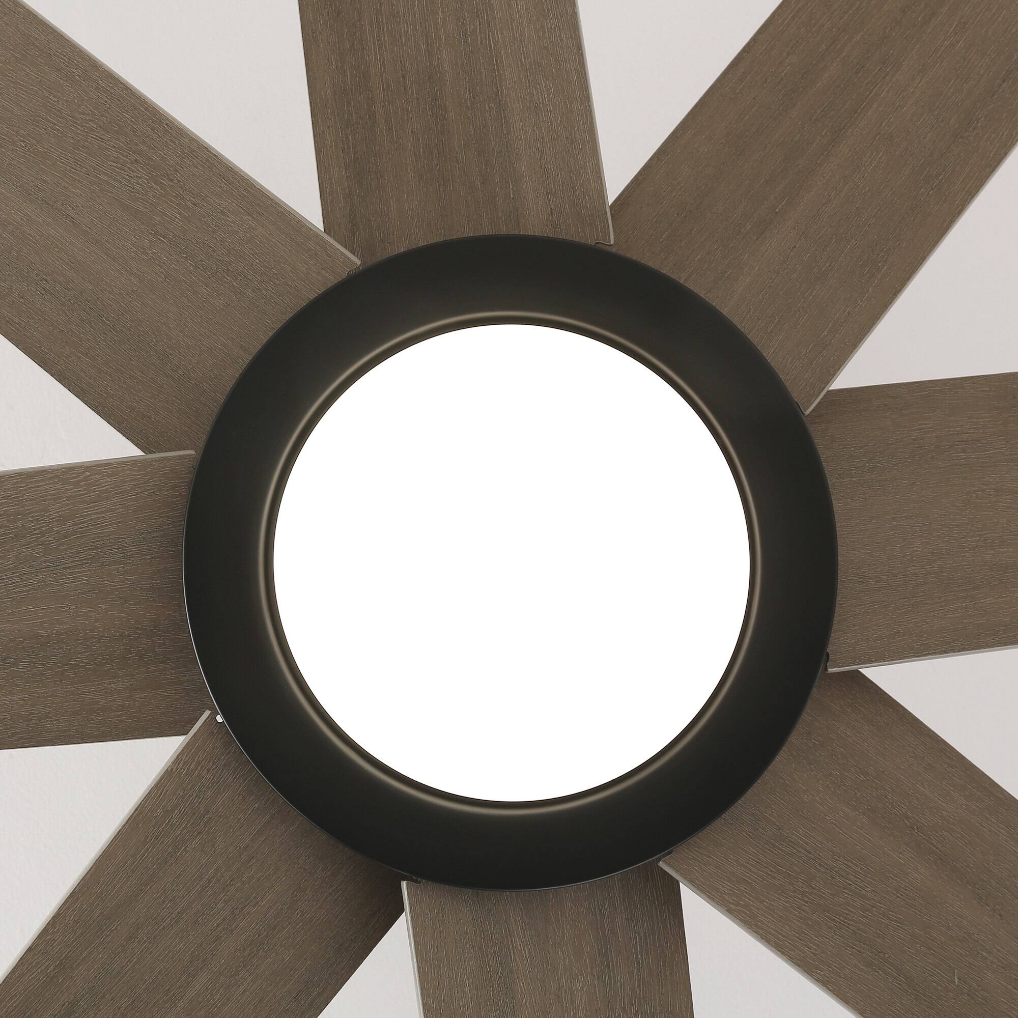Alt View 9. Parrot Uncle - 60" Farmhouse Large Windmill Dimmable Ceiling Fan with Light and Remote - Matte Black.