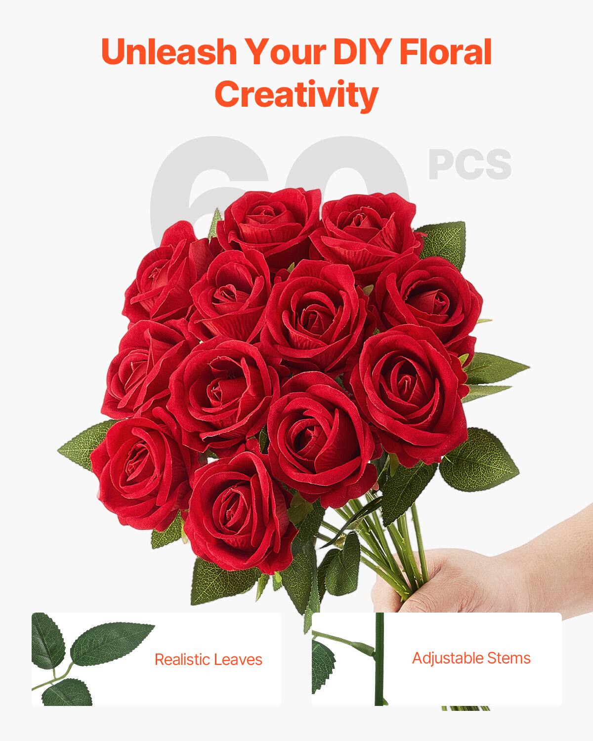 Unleash Your DIY Floral Creativity PCS Realistic Leaves Adjustable Stems