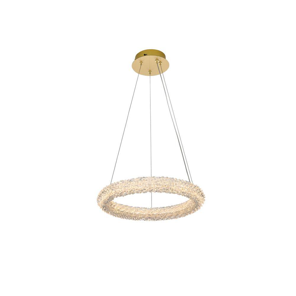 Alt View 2. Elegant Lighting - Bowen 18 inch Adjustable LED Chandelier in Satin Gold - Satin Gold.