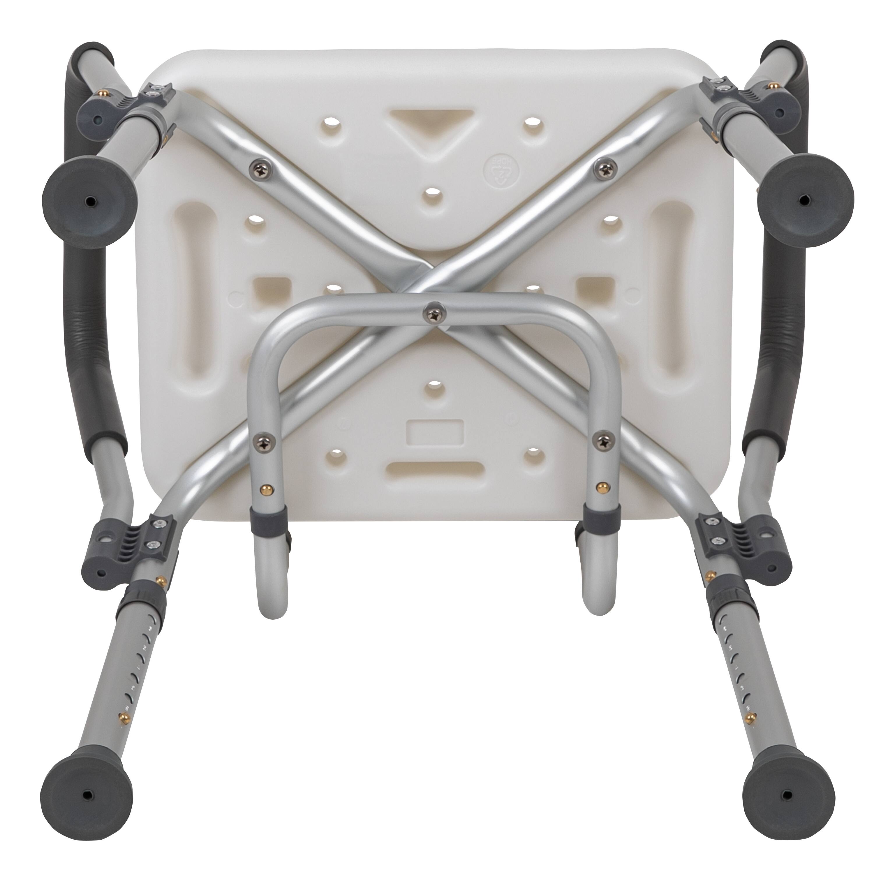Alt View 10. Emma + Oliver - 300 Lb. Capacity Quick Release Back & Arm Shower Chair - White.