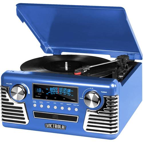 Victrola - 50's Bluetooth Stereo Audio system - Blue