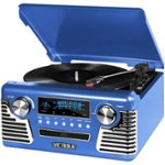 Front Zoom. Victrola - 50's Bluetooth Stereo Audio system - Blue.