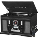 Front Zoom. Victrola - Aviator 8-in-1 Bluetooth Stereo Audio System - Black.