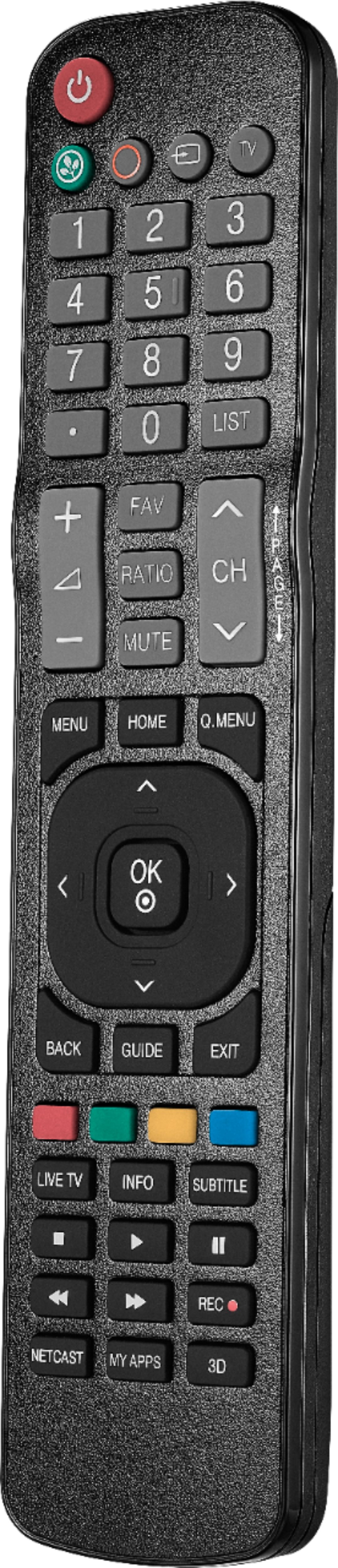 Left View: Insignia™ - Replacement Remote for LG TVs - Black