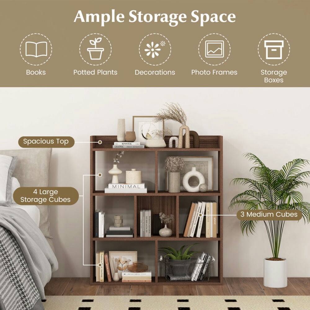 Ample Storage Space  
Books  
Potted Plants  
Decorations  
Photo Frames  
Storage Boxes  

Spacious Top  
4 Large Storage Cubes  
3 Medium Cubes