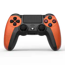 YONWAY - Wireless Controller, Playstation 4 Remote Game Joystick with Six-Axis Vibration Sensation and Anti-Slip Handle - Orange