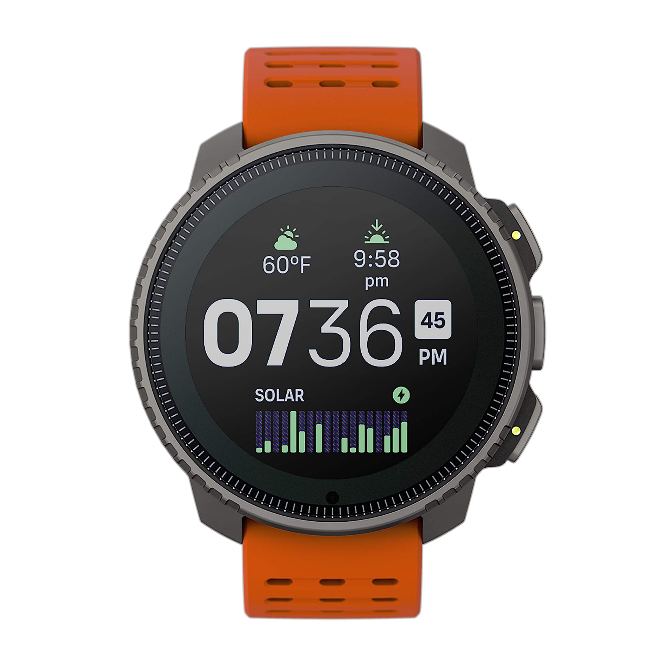 SUUNTO - Vertical: Adventure GPS Watch, Large Screen, Offline Maps, Solar Charging - Titanium/Canyon - display alongside free global - (2023)