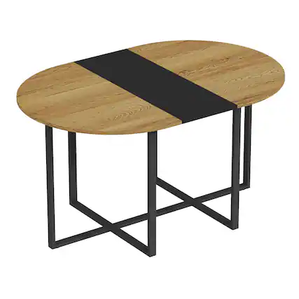 Front. Loheer - Loheer- 4.92 ft Modern Wooden Dining Table for 6 Heavy Duty Kitchen Table with Black Legs for Family Dining Room - Black,Wood.