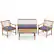 Front. Costway - 4 PCS Wood Patio Furniture Set with Soft Seat Cushions Solid Acacia Wood Frame - Gray,Natural.