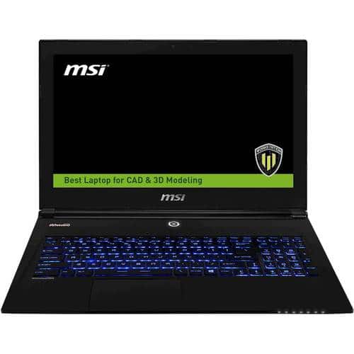 MSI - WS Series 15.6" Laptop - Intel Xeon - 32GB Memory - 512GB Solid State Drive - Aluminum Black - Larger Front