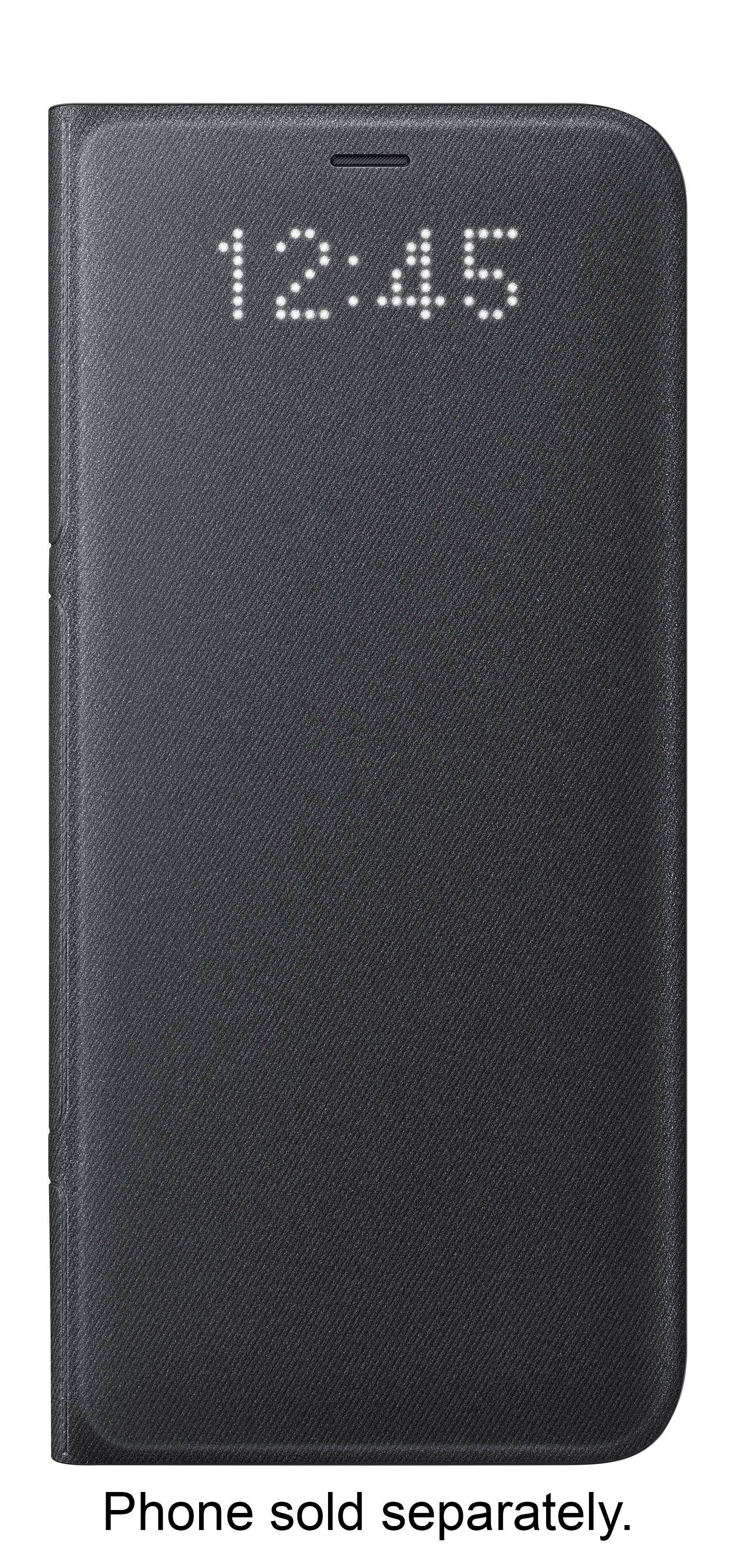 Samsung - LED Wallet Cover for Samsung Galaxy S8 - Black - Larger Front