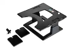 Front. 3M - 13" x 2" Plastic Adjustable Laptop Stand - Black.