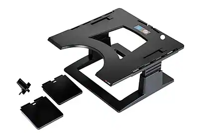 Front. 3M - 3M 13" x 2" Plastic Adjustable Laptop Stand, Black (LX500) - Black.