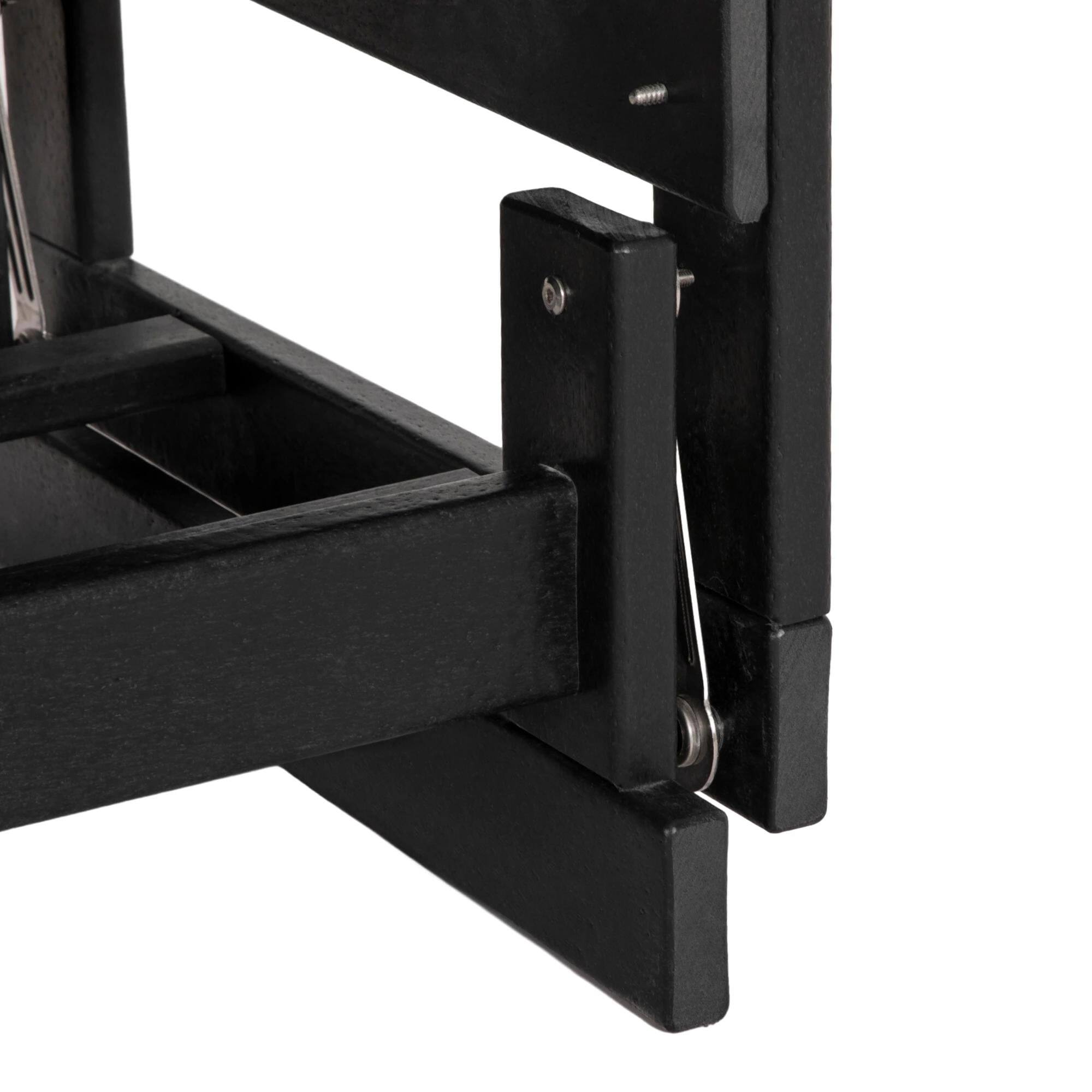 Back. Resenkos - Resenkos Outdoor Glider Bench with HDPE Slats, Double Rocking Chair, Perfect for Patio Seating, Black - Black.