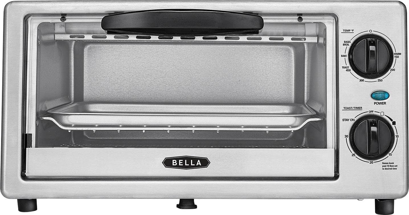Front. Bella - 4-Slice Toaster Oven - Black/silver.