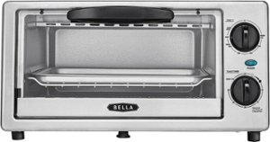 Bella - 4-Slice Toaster Oven - Black/silver - Front_Zoom