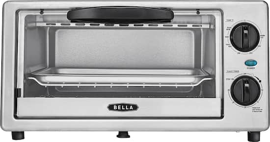 Bella – 4-Slice Toaster Oven – Black/silver Bella – 4-Slice Toaster Oven – Black/silver