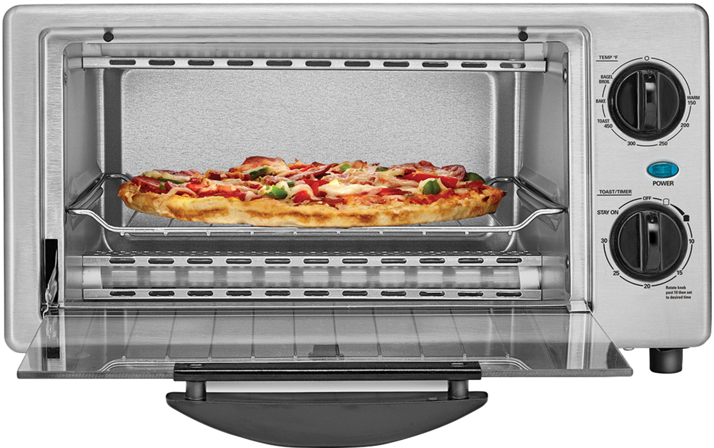 composiet klei ga werken Bella 4-Slice Toaster Oven Black/silver BLA14413 - Best Buy