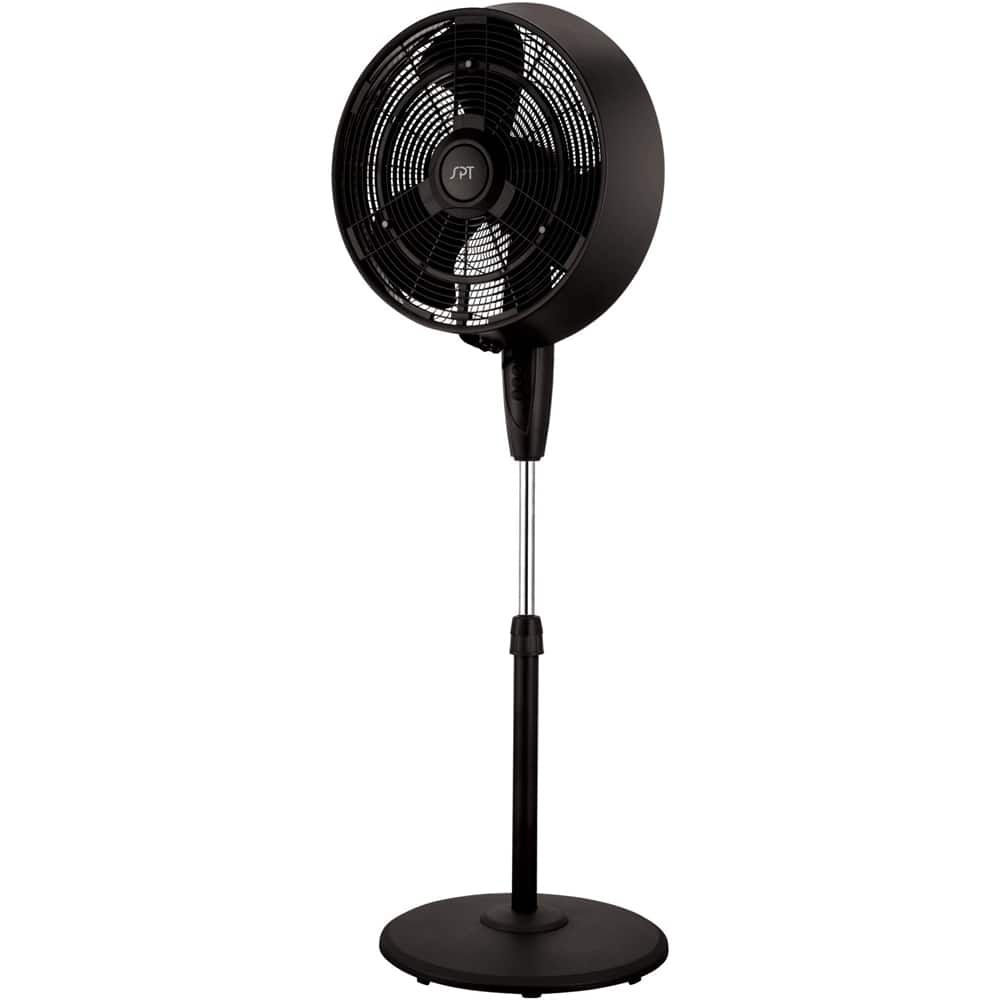 Front. SPT - 18" Pedestal Fan - Black.