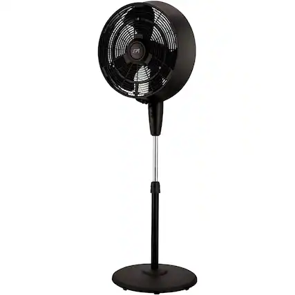Front. SPT - 18" Pedestal Fan - Black.