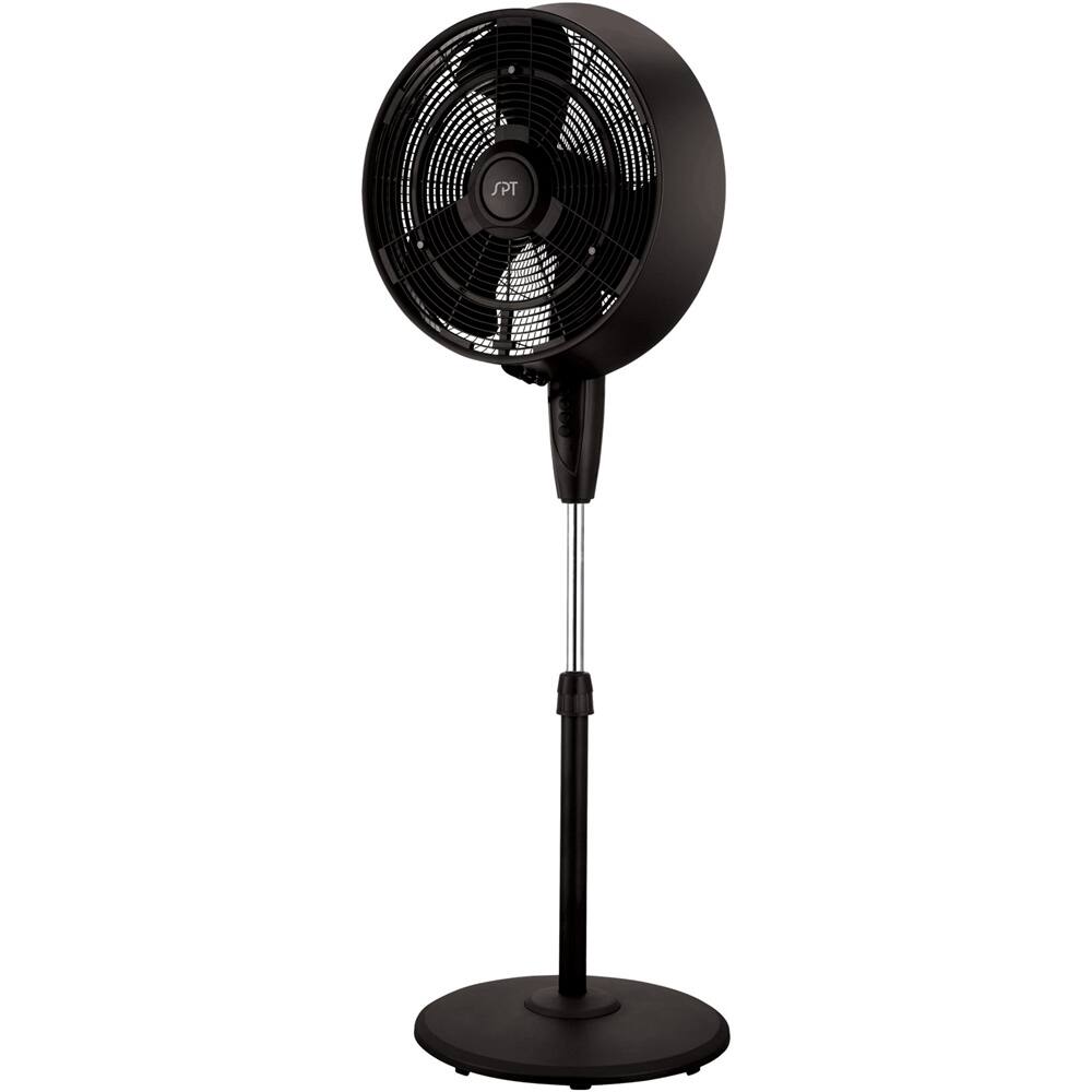Front. SPT - 18" Pedestal Fan - Black.