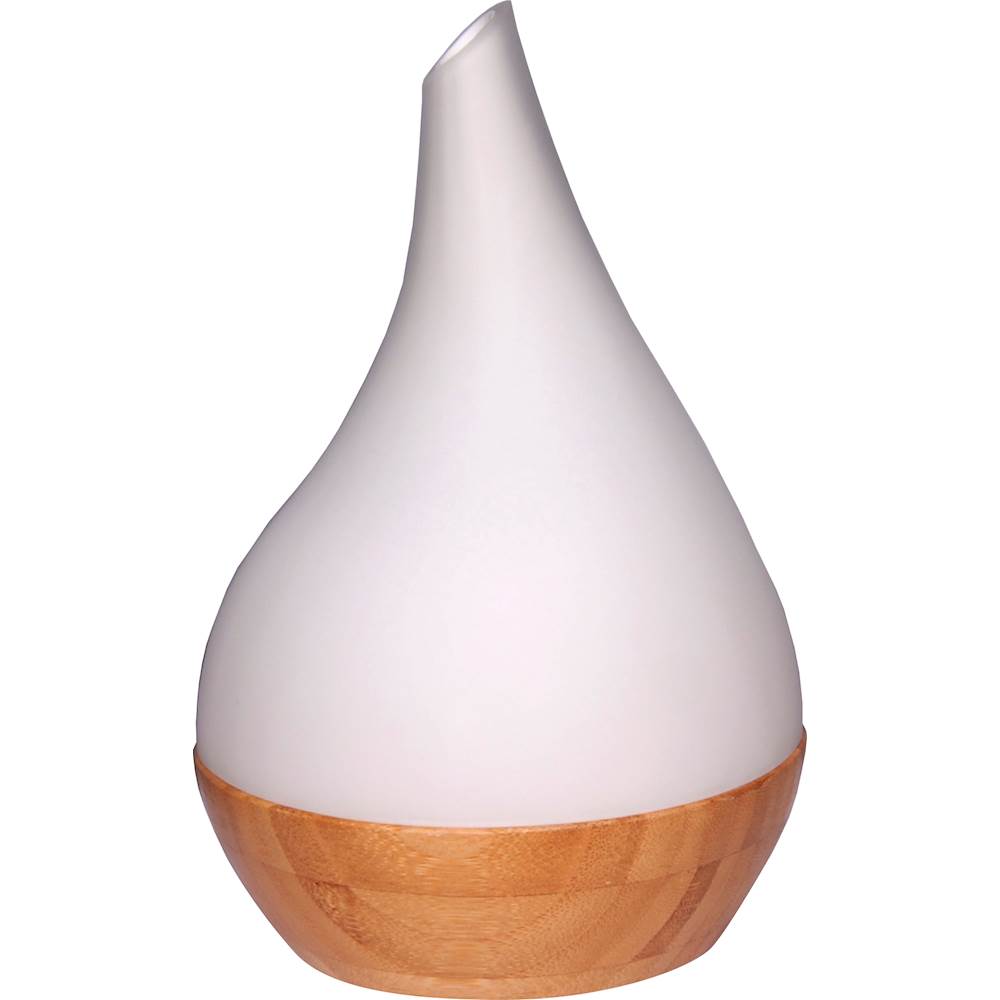 Angle View: Ultrasonic Aroma Diffuser/Humidifier with Bamboo Base (Droplet)