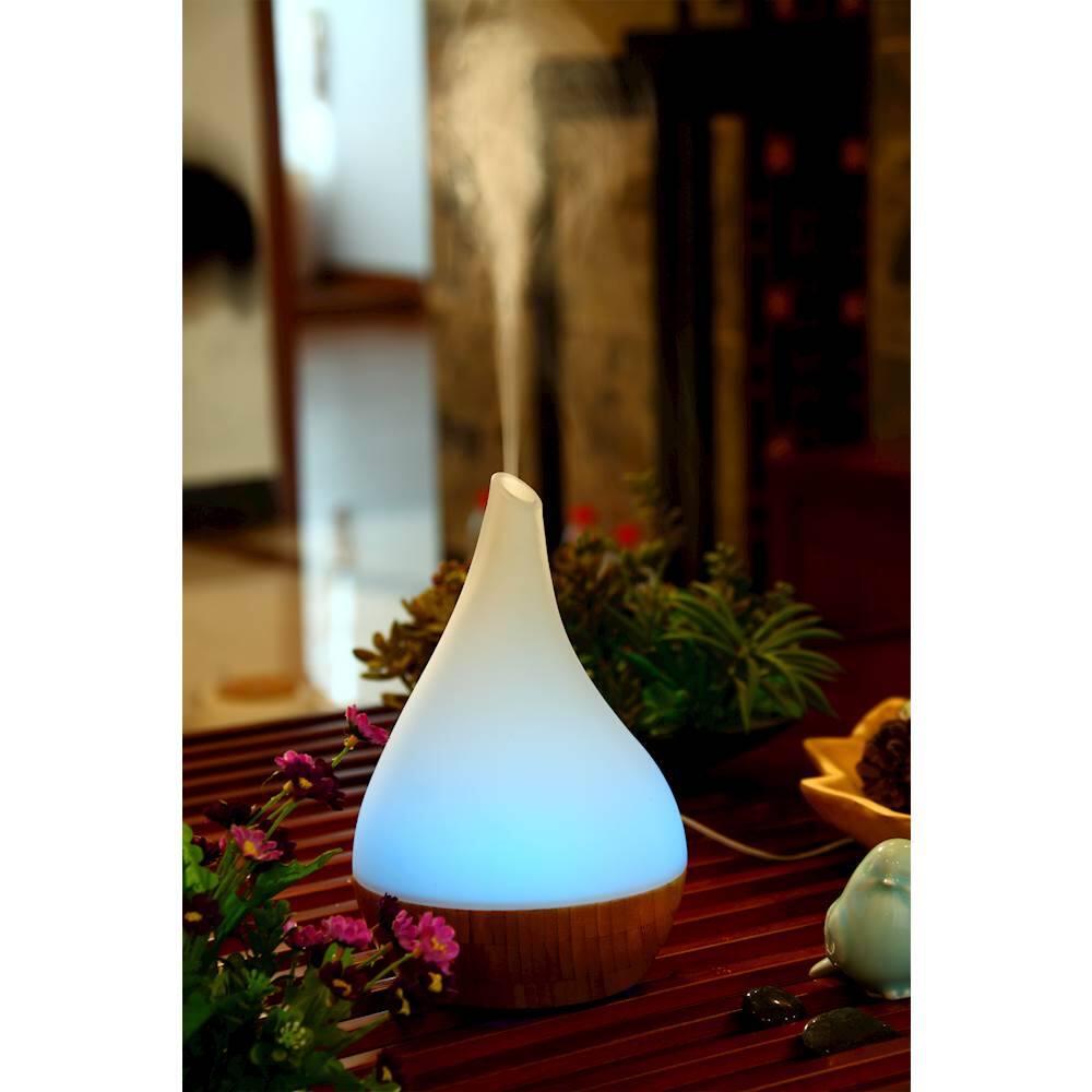 Alt View 12. SPT - Ultrasonic Essential Oil Diffuser - White / Bamboo.