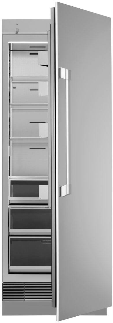 Angle. Dacor - 17.8 Cu. Ft. Built-In Column Refrigerator with SteelCool Interior - Custom Panel Ready.