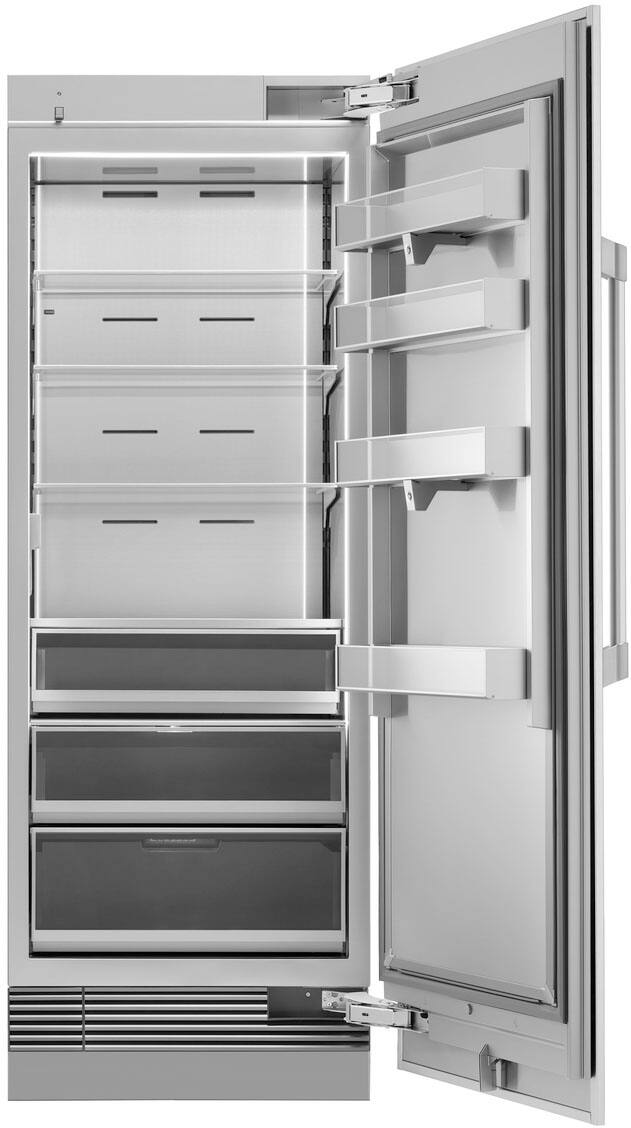 Alt View 1. Dacor - 17.8 Cu. Ft. Built-In Column Refrigerator with SteelCool Interior - Custom Panel Ready.
