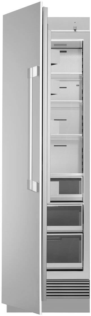 Angle. Dacor - 13.7 Cu. Ft. Built-In Column Refrigerator with SteelCool Interior - Custom Panel Ready.