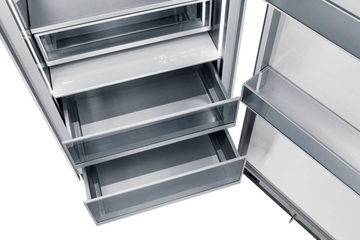 Alt View 2. Dacor - 13.7 Cu. Ft. Built-In Column Refrigerator with SteelCool Interior - Custom Panel Ready.