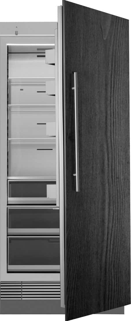 Angle View: Dacor - 21.6 Cu Ft Column Built In Panel Ready Refrigerator with SteelCool Interior - Custom Panel Ready